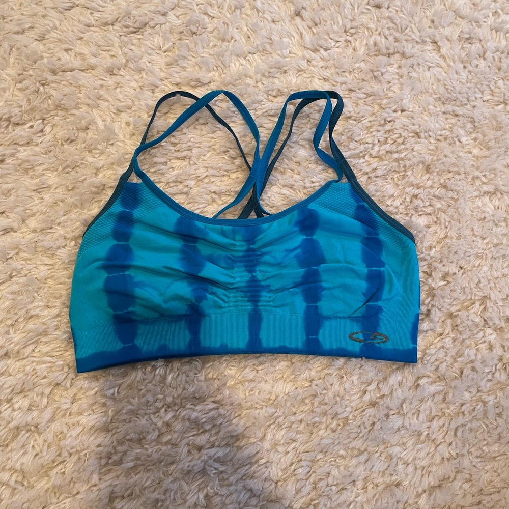 Blue Tie-die Sports Bra